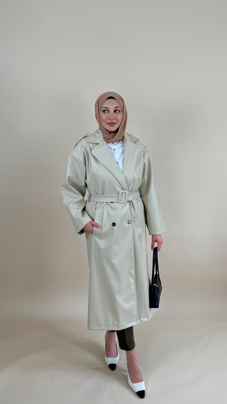 Ledertrenchcoat Zenya beige S A Y A H