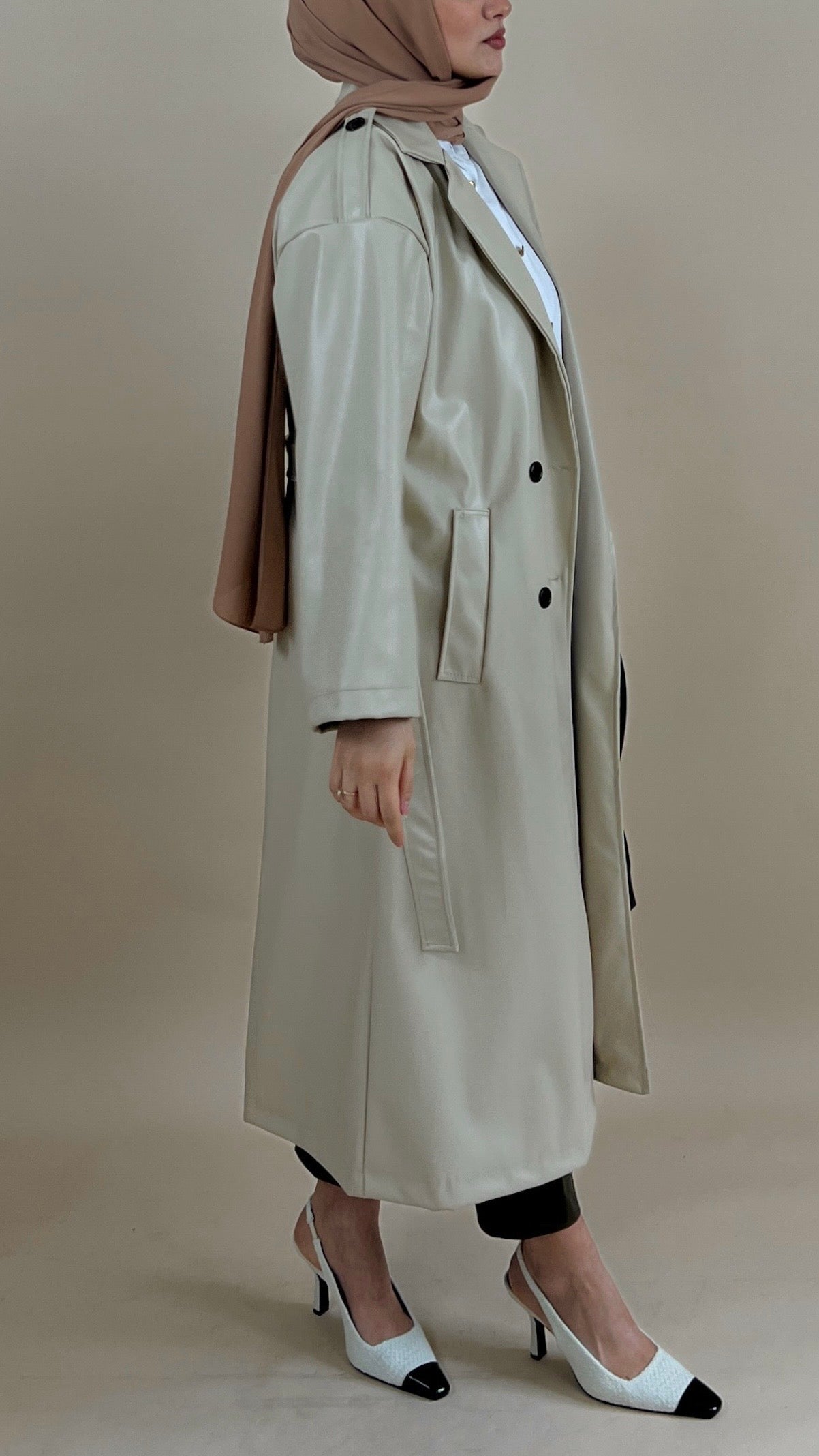 Ledertrenchcoat Zenya beige S A Y A H