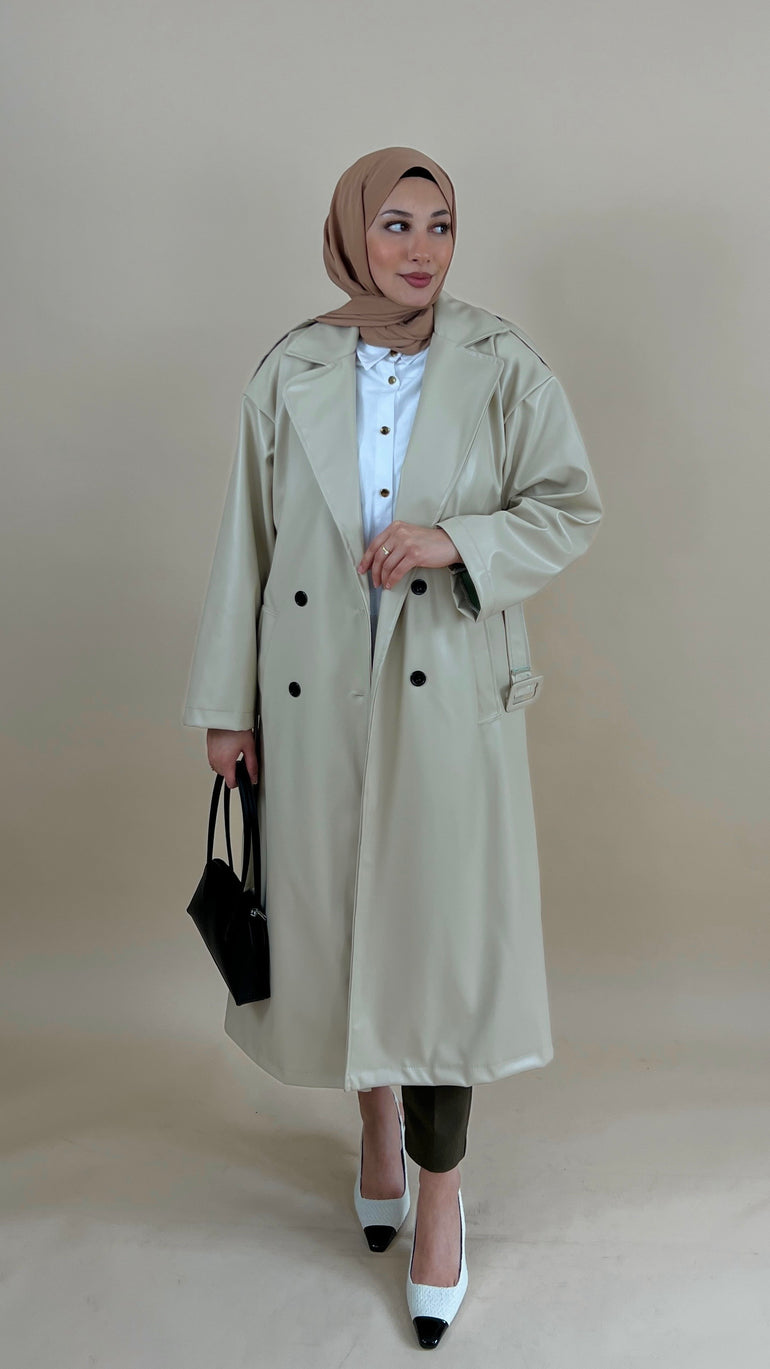 Ledertrenchcoat Zenya beige S A Y A H