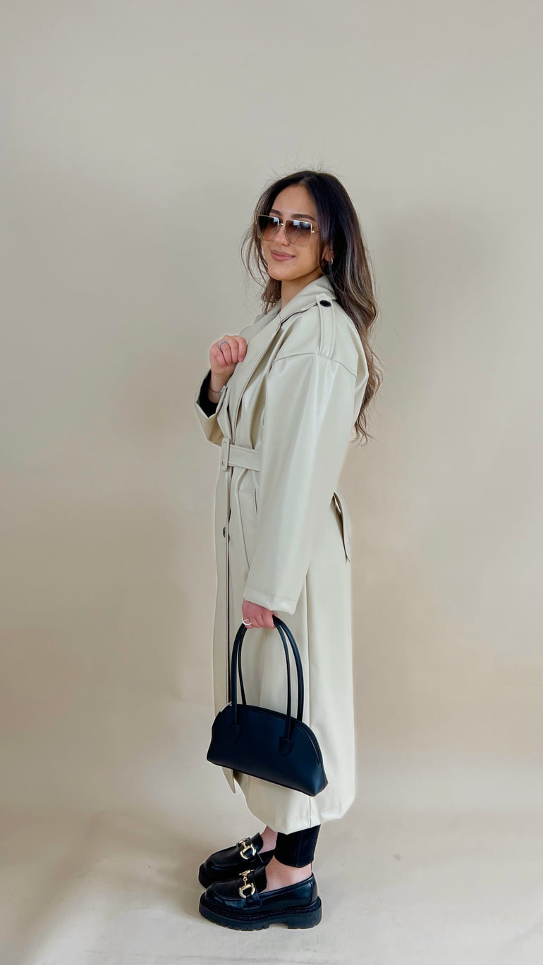 Ledertrenchcoat Zenya beige S A Y A H