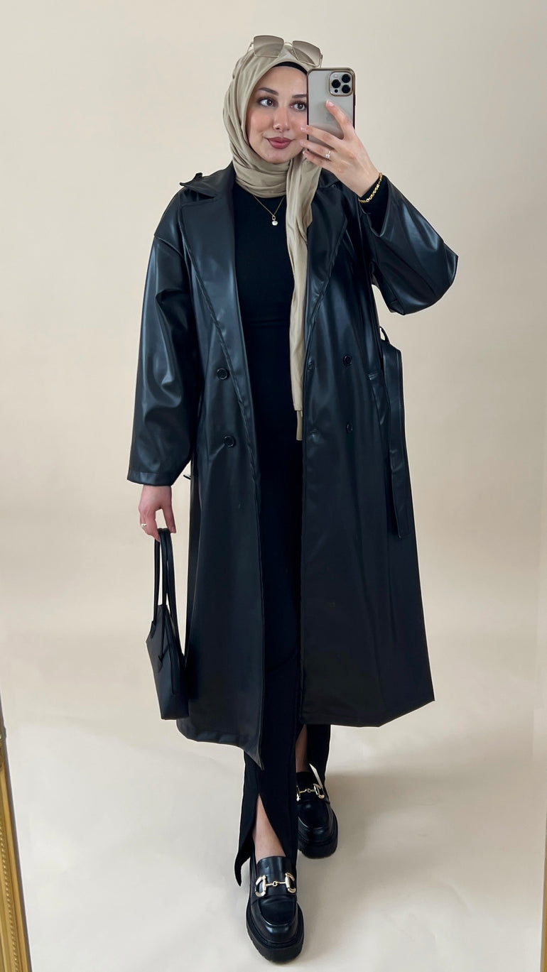 Ledertrenchcoat Zenya schwarz S A Y A H